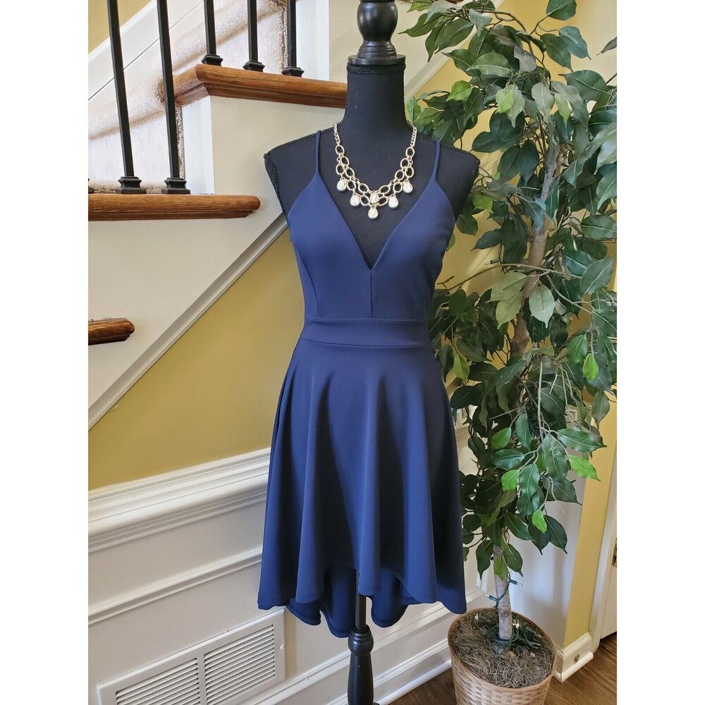 Windsor - Navy Blue - Open Back - Lace Hi-low Dress - Size Small